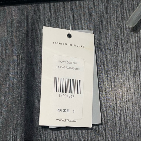 ❌SOLD❌NWT Tabria Majors Fashion To Figure Black Flowy Cover-Up - Picture 7 of 8